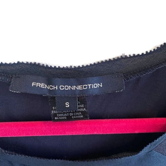 French Connection Navy Blue Sleeveless Shirt Blouse Career Classic S - Picture 3 of 5